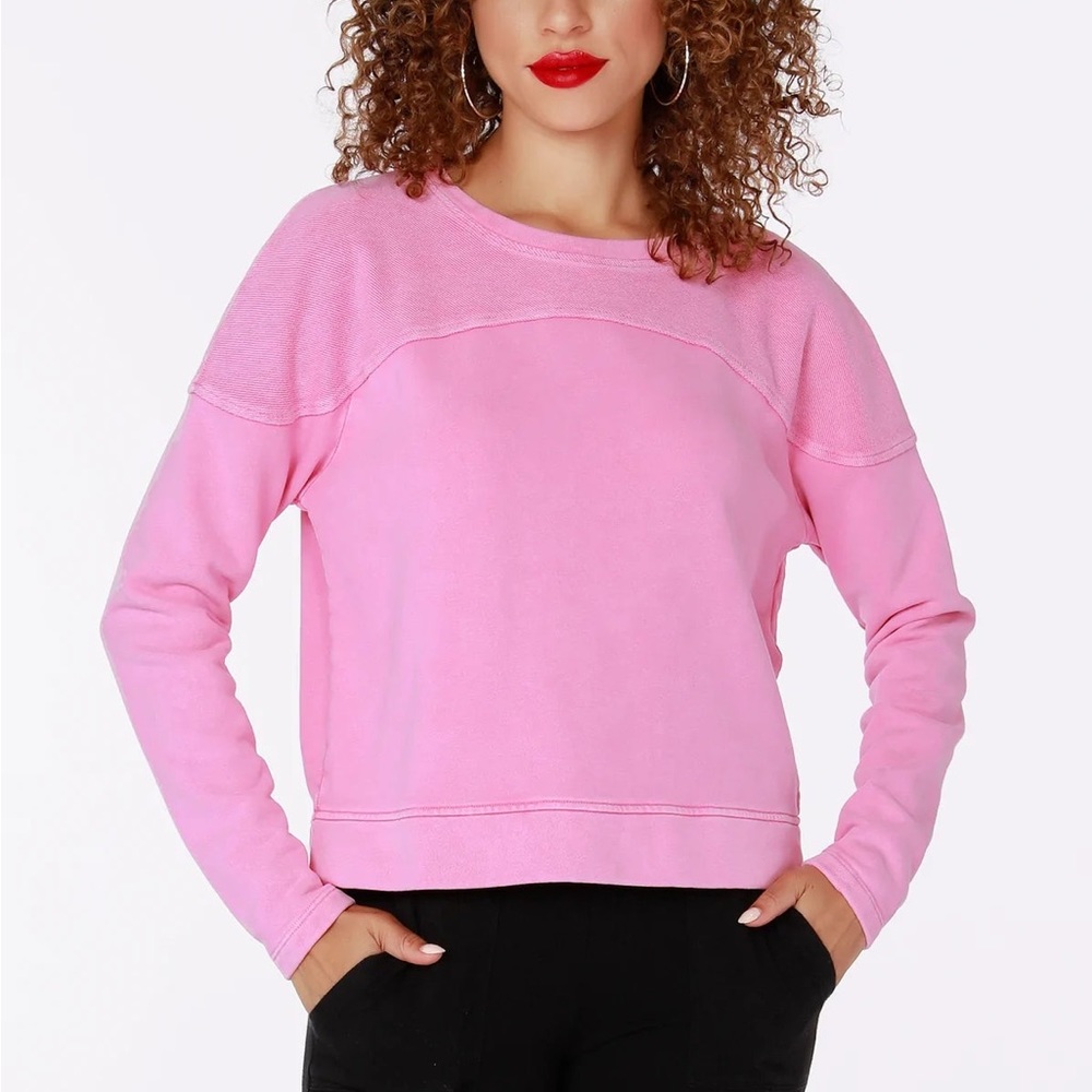 NWT! Bobi Pink Reverse Yoke Pullover Size Small - Picture 2 of 7